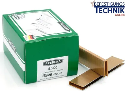 Produktbild von Prebena ES26CNKHA Klammern Heftklammern Typ ES 5200 Stück 26 mm verzinkt geharzt