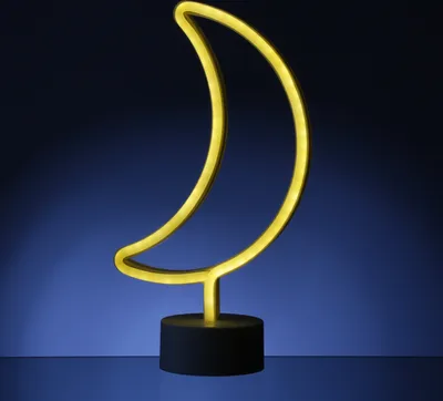 LED NEON Figur MOND - Dekoleuchte - H: 30cm - Batterie oder USB Betrieb - stehend - warmweiß