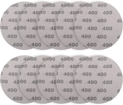 Produktbild von 10 Stück Schleifgitter Ø 225 mm, Klettschleifscheiben 225 mm, Körnung 180, selbsthaftende Schleifscheiben für Trockenbauschleifer und Giraffenschleifer