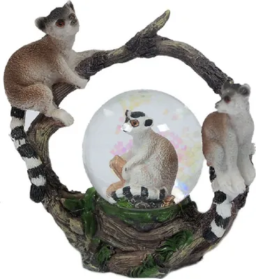 Produktbild von Glitzerkugel Kattas, Lemuren Schneekugel Tier Tiere Affe Schneekugeln Katta Lemur
