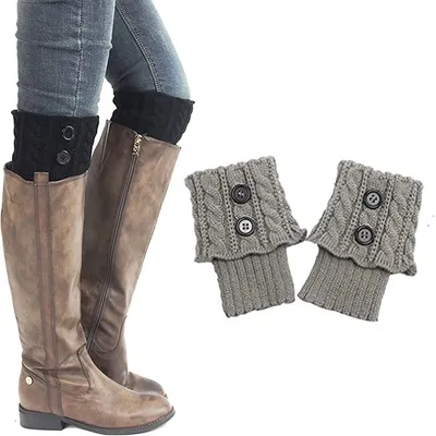 Produktbild von Stulpen Damen, Beinwärmer für Herbst und Winter, A0325, Grau