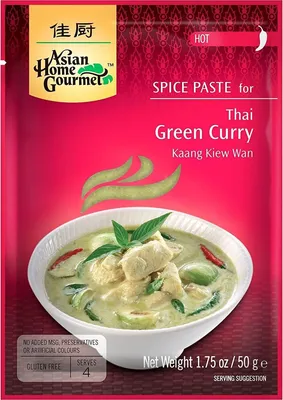 Image de Asian Home Gourmet Pâte de curry vert pour hot Thai Kaang Kiew Wan 50g