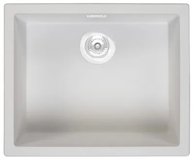 Zdjęcie produktu dla Zlewozmywak kuchenny 50x40 cm, biały, do montażu pod blatem i wpuszczanego, seria Pure.Sink