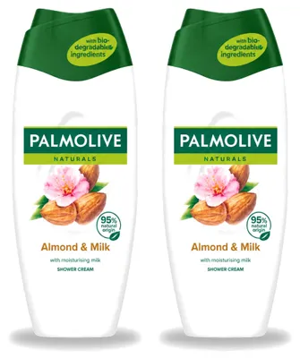 Produktbild von 2 x Palmolive Naturals Douchecreme Mandel & Milch - 500 ml - Vorteilspackung - 2 Stücke