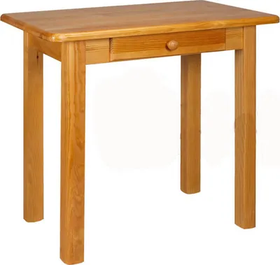 Produktbild von Esstisch mit Schublade Küchentisch Tisch Massiv Kiefer Speisetisch in versch. Größen (60x80, Erle)