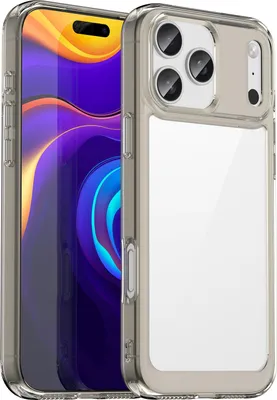 Immagine prodotto di Custodia per iPhone 17 Pro Max trasparente, custodia protettiva in silicone TPU antiurto grigio titanio