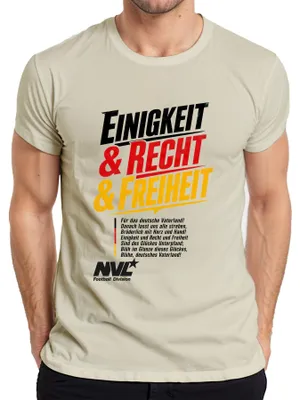 Zdjęcie produktu dla T-shirt męski "Einigkeit Recht Freiheit Deutschland", sarkastyczny nadruk, naturalny materiał, rozmiar XXL