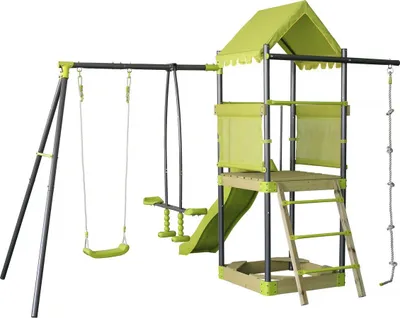 Immagine prodotto di Struttura da gioco in metallo con scivolo e sabbiera "Sohane" - Verde