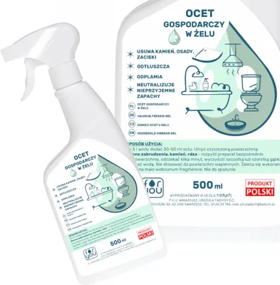 Zdjęcie produktu dla Żelowy środek czyszczący OCET GOSPODARCZY 14% 500ml - efektywność i naturalność do kuchni i łazienki