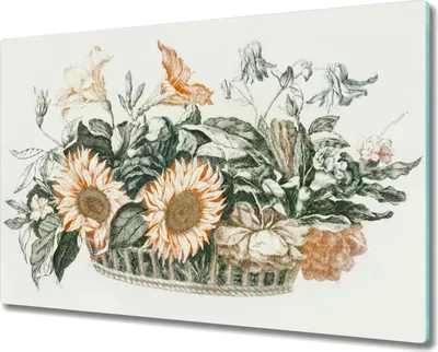 Produktbild von Coloray Schneidebrett Herdabdeckplatte 80x52 cm Kochplattenabdeckung Küchenbrett Hackbrett - Blumen pflanzen