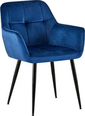 Produktbild von CLP Besucherstuhl Emia mit Ziernähten blau Material Samt