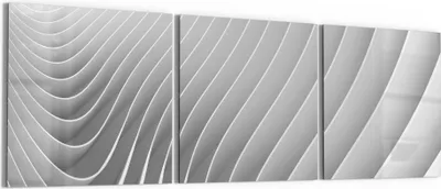 Produktbild von DEQORI Glasbild Echtglas 3x50x50 cm 'Lamellendesign' Wandbilder XXL groß