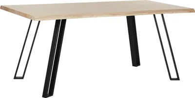 Zdjęcie produktu dla BELIANI Stół do jadalni jasnobrązowy czarne metalowe nogi prostokątny 180 x 90 cm styl industrialny
