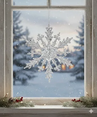 Produktbild von fornano Hängedeko Eiskristall Acryl klar, 20 cm
