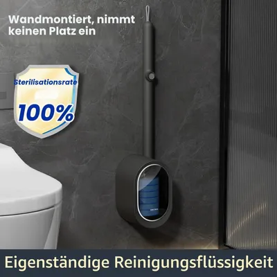 Produktbild von Einweg Toilettenbürste Set Wandmontage mit 32 Reinigungspads Dunkelgrau