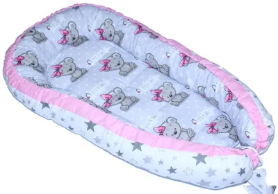 Produktbild von Bettnestchen Baby Nestchen Kokon Kuschelnest Baumwolle - Girl + Star Hell