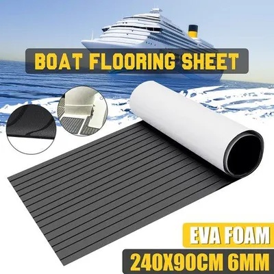 Obrázek produktu pro Lodní rohož z teakového dřeva – varianta EVA-teak – omyvatelná – 2400 × 900 × 6 mm – tmavě šedá