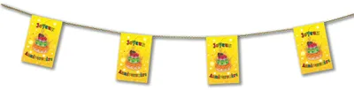 Imagen del producto de Guirnalda de cumpleaños, ideal para decorar pasteles. Longitud: 4,5 metros. Cadena de banderines de papel. Talla única