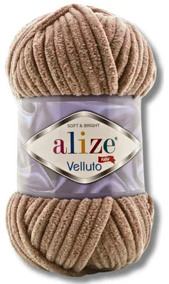 Productafbeelding van Alize 1x 100g Velluto, dikke wol, effen kleur, chenille, geschikt voor haken en breien (tabakskleur | 329)