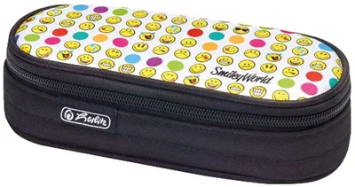 Zdjęcie produktu dla Herlitz SmileyWorld Rainbow Faces, Miękki piórnik, Poliester, Czarny, Wielobarwny, Obraz, Zamek, 215 mm