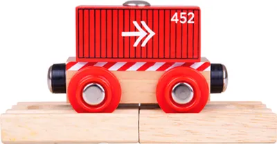Immagine prodotto di Bigjigs Carro ferroviario contenitore rosso