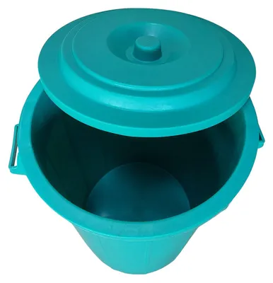 Image de BURI Poubelle universelle 70 litres avec couvercle et 2 poignées Poubelle multi-usages en turquoise Poubelle de pluie Poubelle de déchets