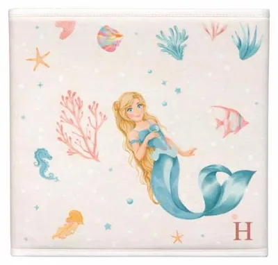 Produktbild von Prendi Home Aufbewahrungsbox 30x30x30 cm faltbar – Kinderzimmer Stoffbox Motiv Meerjungfrau