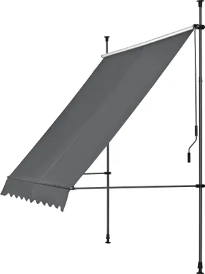 Produktbild von In And OutdoorMatch Klemmmarkise Elmo - Manuell ausziehbar - Grau - 400 x 120 cm - Fallarmmarkise - Stahl und Stoff - UV-Schutz - wasserabweisend