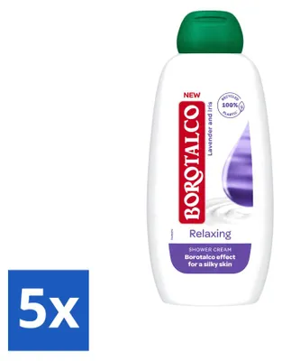 Obrázek produktu pro 5 kusů sprchového gelu Borotalco Relaxing – Levandule a kosatec – 250 ml – výhodná balení