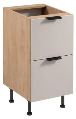 Immagine prodotto di Mobile da cucina Mobile base Armadio 2 cassetti Beige-Bianco Moderno