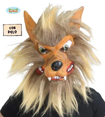 Produktbild von Wolfsmaske mit Fellhaaren in Braun