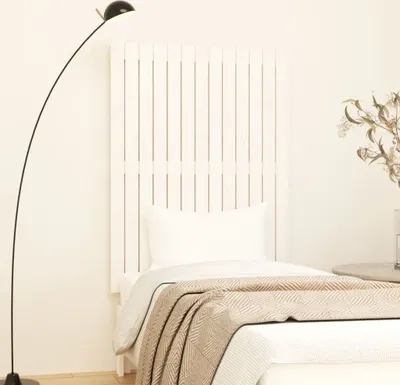 Produktbild von The Living Store Wand-Kopfteil Weiß 82,5x3x110 cm Massivholz Kiefer