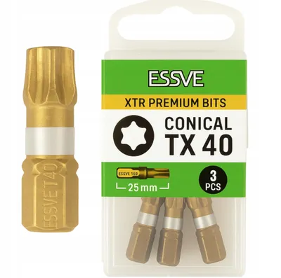 Image de ESSVE XTR Embouts de vissage de haute qualité pour les professionnels Embouts Torx TX40 25 mm