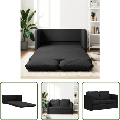 Produktbild von The Living Store Bodensofa mit Schlaffunktion Schwarz 112x174x55 cm Stoff