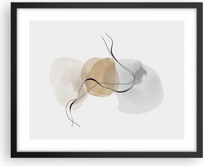 Produktbild von Gerahmtes Poster - Schwarzer Rahmen - Abstrakt minimalistisch Aquarell - 50x40 cm - Wand Bild - Wanddeko - Wandbilder - Kunstposter - Wandposter - Bilderrahmen - Bilder - Kunstdruck - P2BAA50x40-4827