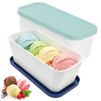 Eisbehälter-Set 2x 2 l, luftdicht, stapelbar, BPA-frei
