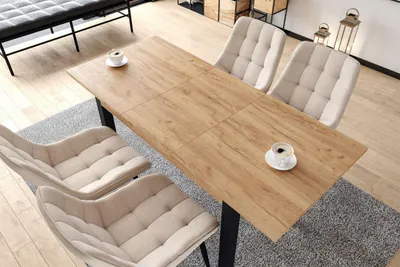 Zdjęcie produktu dla Stół do jadalni 67 x 120 cm kolor czarny i dąb złoty craft FURNITEX ST22-FX