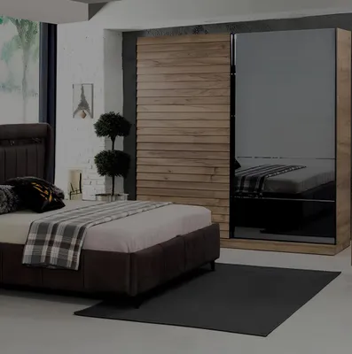 Immagine prodotto di Mobili per la camera da letto Letto imbottito di design 2x comodini Armadio
