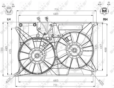 Produktbild von NRF 47574 Lüfter Motorkühlung Kühlerlüfter für SUBARU TRIBECA (B9) Wasserkühler
