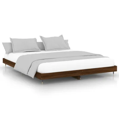 Produktbild von vidaXL Bettgestell ohne Matratze Braun Eiche 120x200 cm Holzwerkstoff