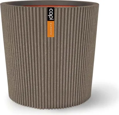 Produktbild von Capi Europe - Gefäß konisch Groove NL - Warm taupe - 36x34 - KGVWT612