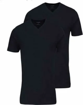 Produktbild von Olymp V-Kragen T-Shirt für Damen in schwarz schwarz O24-0143197