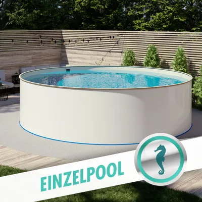 Produktbild von Pool Ø 5,00 x 1,35 m Folie sand 0,8mm EB, Stahl 0,7mm