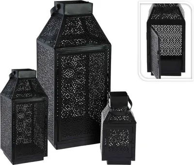 Produktbild von Gemusterte Kerzenlaterne 3er Set 38/28/20cm