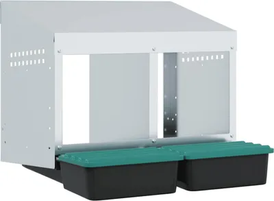 Produktbild von vidaXL Hühner-Nistkasten 2 Fächer Wandmontage Verzinkter Stahl