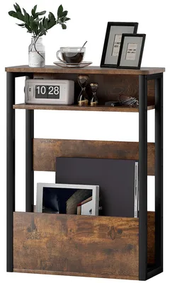 Produktbild von Couchtisch im Industriestil mit 2 Ablagen, Holz und Metall, 46 x 18 x 58,5 cm, Braun