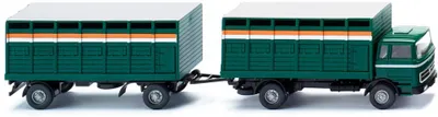 Produktbild von Wiking Viehtransporthängerzug (MB), Liefer-LKW-Modell, Vormontiert, 1:87, Viehtransporthängerzug (MB), Unisex, 2 Stück(e)