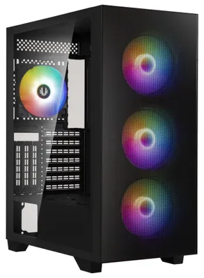 Obrázek produktu pro BitFenix skříň Flow FRGB/ ATX / 4x 120mm FRGB fan / 2x USB 3.0 / tvrzené sklo / černá
