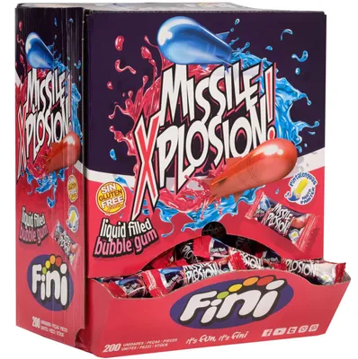 Obrázek produktu pro Fini Bubble Gum Missile Xplosion žvýkačky 200 kusů 1 kg