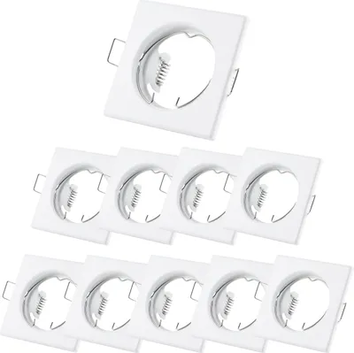 Produktbild von SWEET LED 10x GU10 Einbaustrahler Set eckig – Deckenspots Einbaurahmen 230V weiß – min. Ø 55mm Lochmaß – Deckenstrahler Spots ohne Leuchtmittel